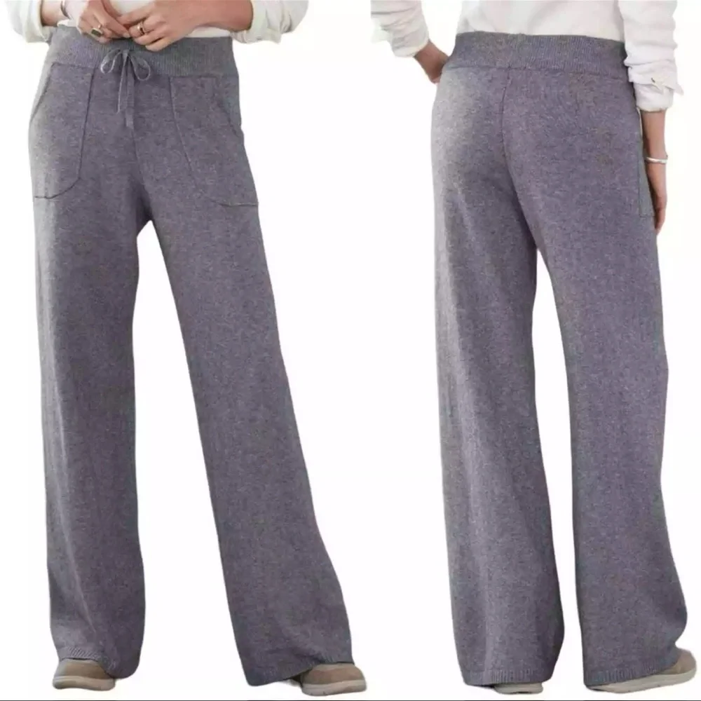 Sundance Baci Mina Sweat Pants Wide Leg Lounge Comfy Pull-on Gray Size L - Picture 1 of 9